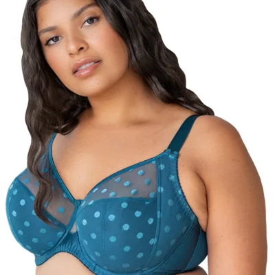carmen polka dot blue coral